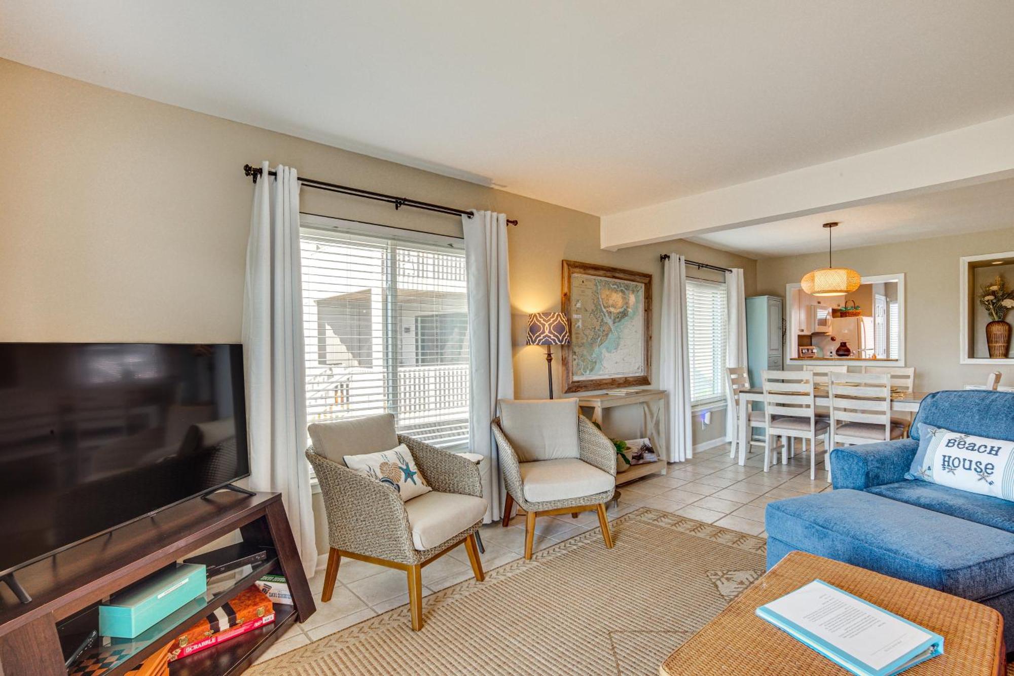Harbor Island Condo With Deck - Steps To Beach! Oceanmarsh Subdivision المظهر الخارجي الصورة